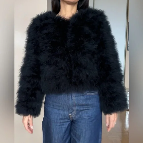 ❌SOLD ON MY INSTAGRAM FOX The Label Black Feather Jacket - Picture 4 of 13